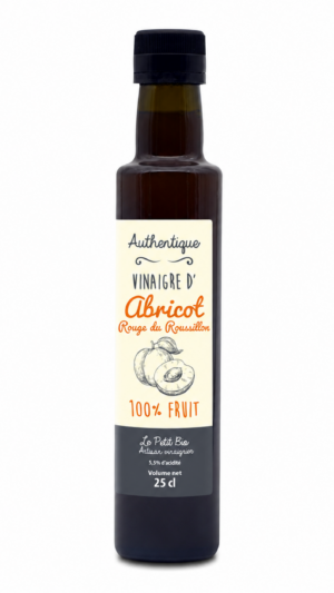 Bouteille de vinaigre d'abricot bio