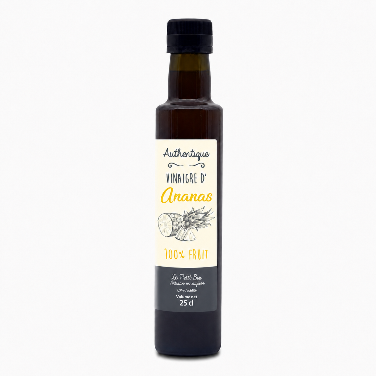 Bouteille de vinaigre d'ananas artisanal