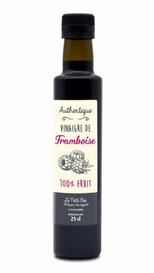 Bouteille de vinaigre de framboise artisanale
