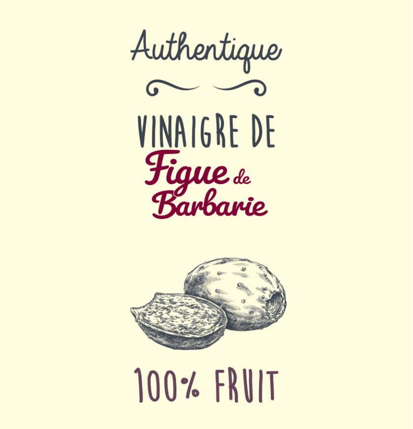 Étiquette de vinaigre de figue de Barbarie